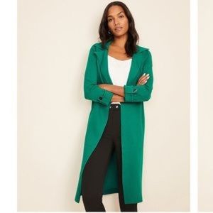 NWT Ann Taylor green sweater trench duster XS